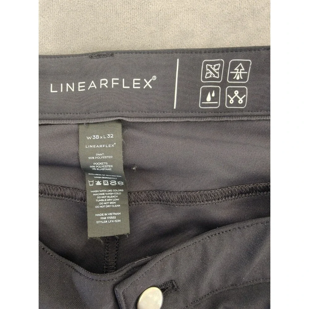 LinearFlex Men's Tech Pants 38x32 Dark Gray Stretch Performance Golf Travel